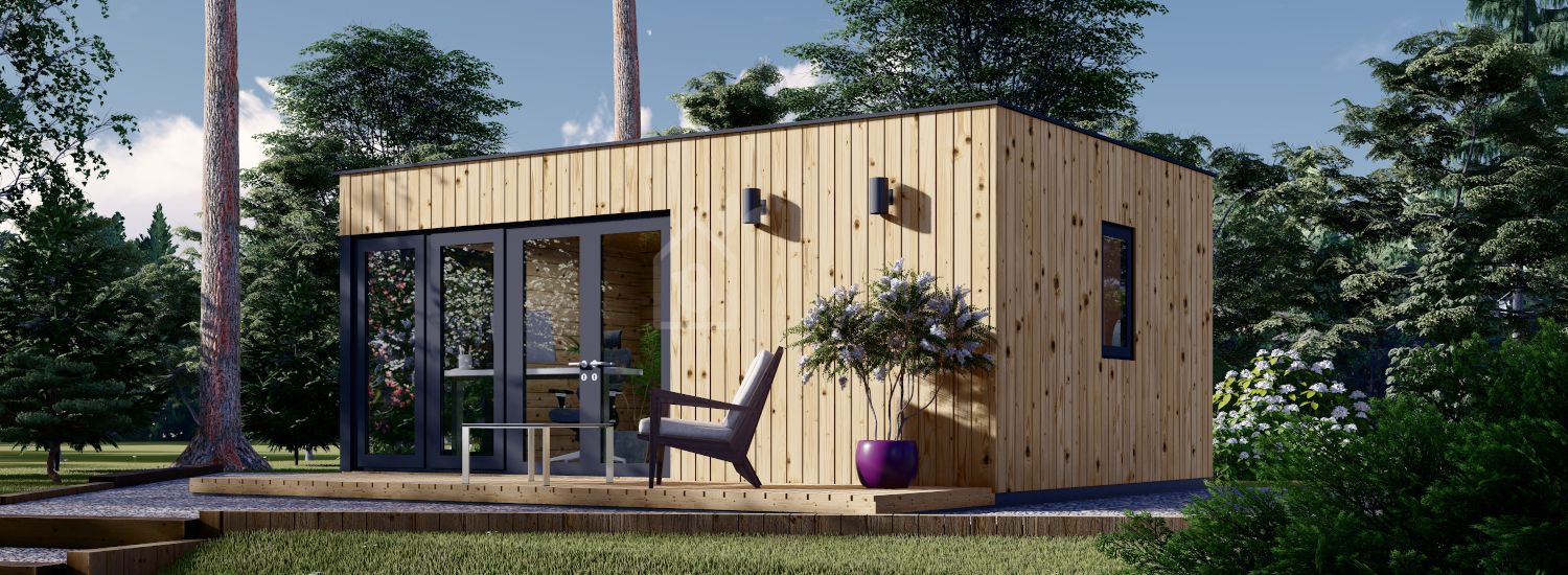 Gartenhaus aus Holz PREMIUM S (Extra Isoliert, 34 mm + Holzverschalung), 6x4 m, 24 m² visualization 1