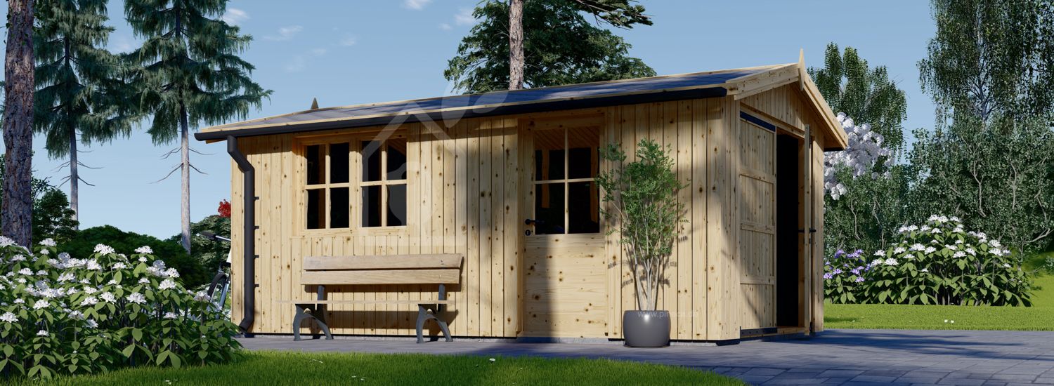 Holzgarage LORA (Elementbauweise), 3.2x5.2 m, 16.6 m² visualization 1