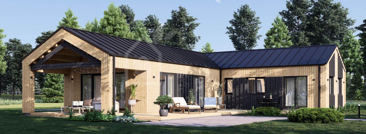 Schlüsselfertiges Holzhaus zum Wohnen TESSA RV (Isoliert, KfW55), 130 m² visualization 1