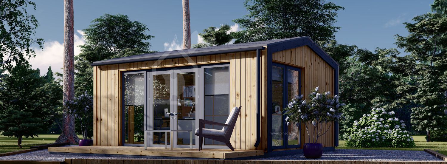 Gartenhaus aus Holz EMMY (Isoliert, 34 mm + Holzverschalung), 5x4 m, 20 m² visualization 1