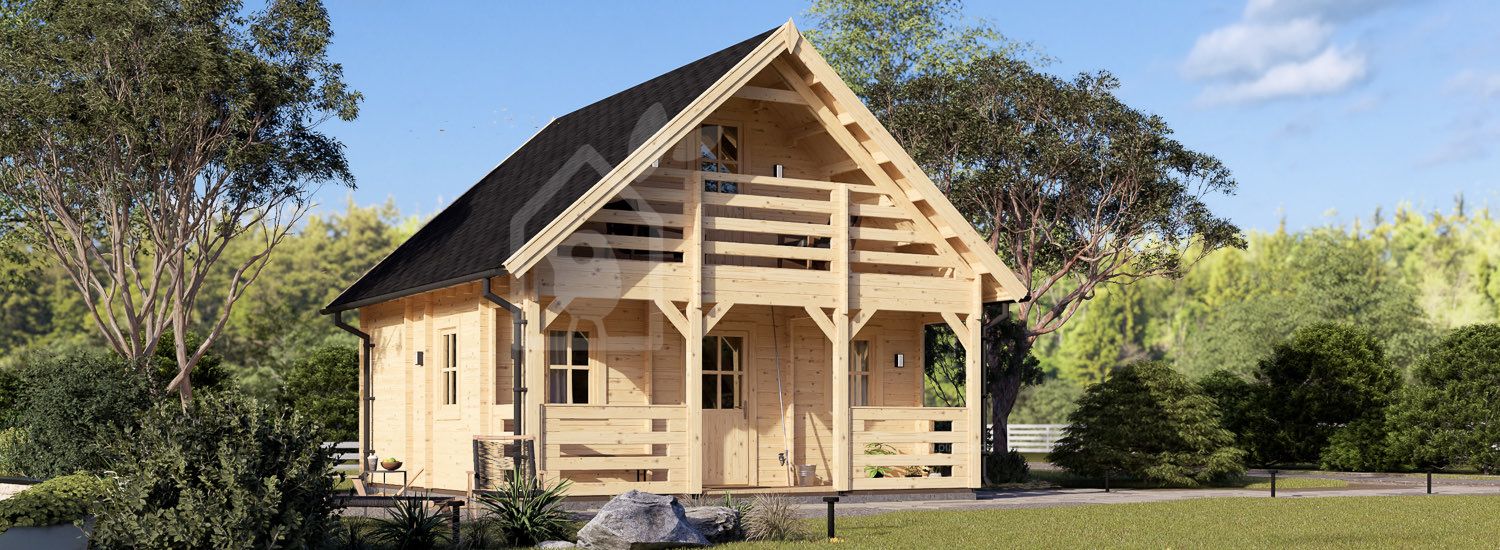 Blockbohlenhaus LIVINGTON S (44 mm), 50 m² visualization 1