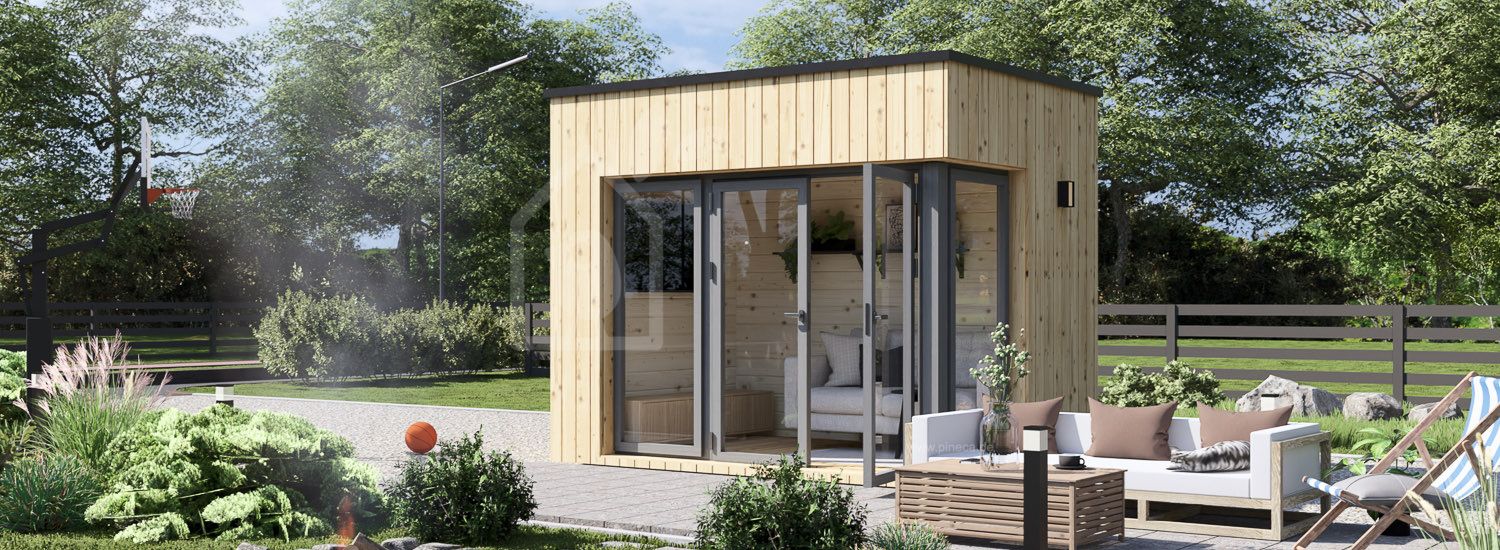 Gartenbüro PREMIUM S (Isoliert, 34 mm + Holzverschalung), 2x3 m, 5 m² visualization 1