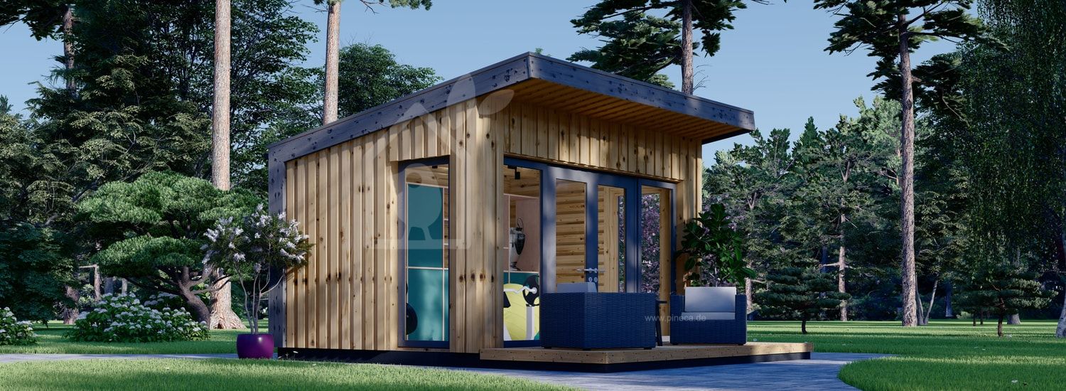 Gartenhaus aus Holz EVELIN (Isoliert, 34 mm + Holzverschalung), 4x3 m, 12 m² visualization 1
