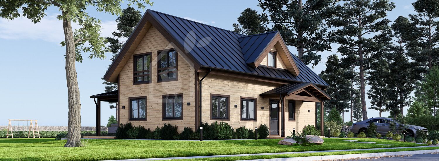 Schlüsselfertiges Holzhaus zum Wohnen VERA RV (Isoliert, KfW55), 127 m² visualization 1