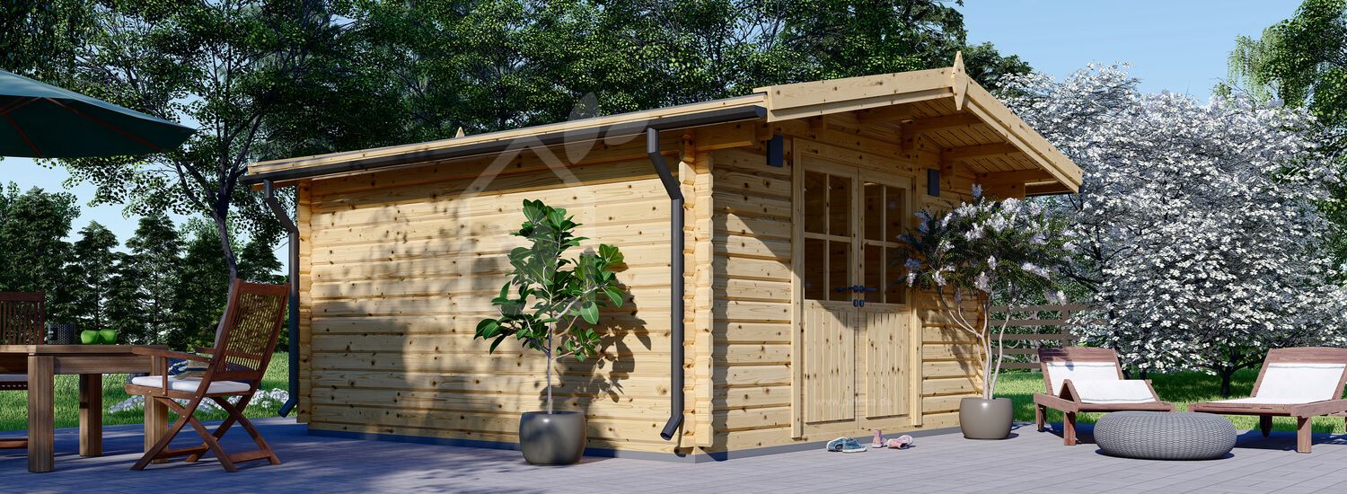 Gartenhaus aus Holz PALMA (34 mm), 4x4 m, 16 m²