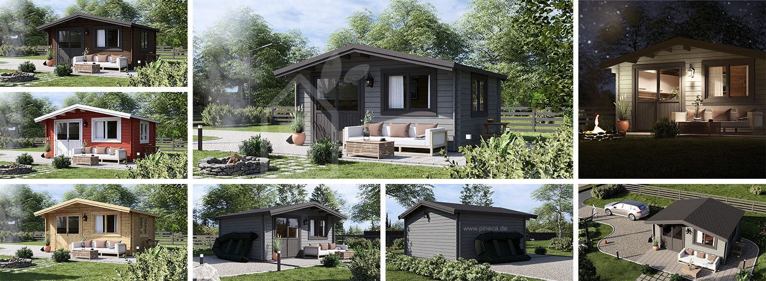 Gartenhaus aus Holz LILLE (34 mm), 5x4 m, 18 m² visualization 1